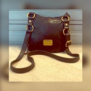 Fossil Black Leather Crossbody